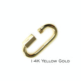 20 mm 14 Karat Gold Quick Link Miniature Lock - Carabiner