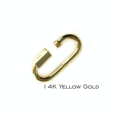 20 mm 14 Karat Gold Quick Link Miniature Lock - Carabiner