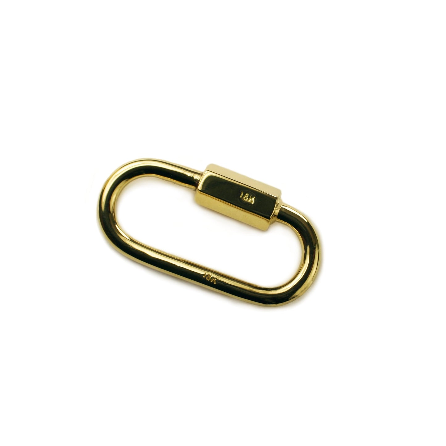 29 mm 18 karat solid gold quick link miniature lock carabiner - closed