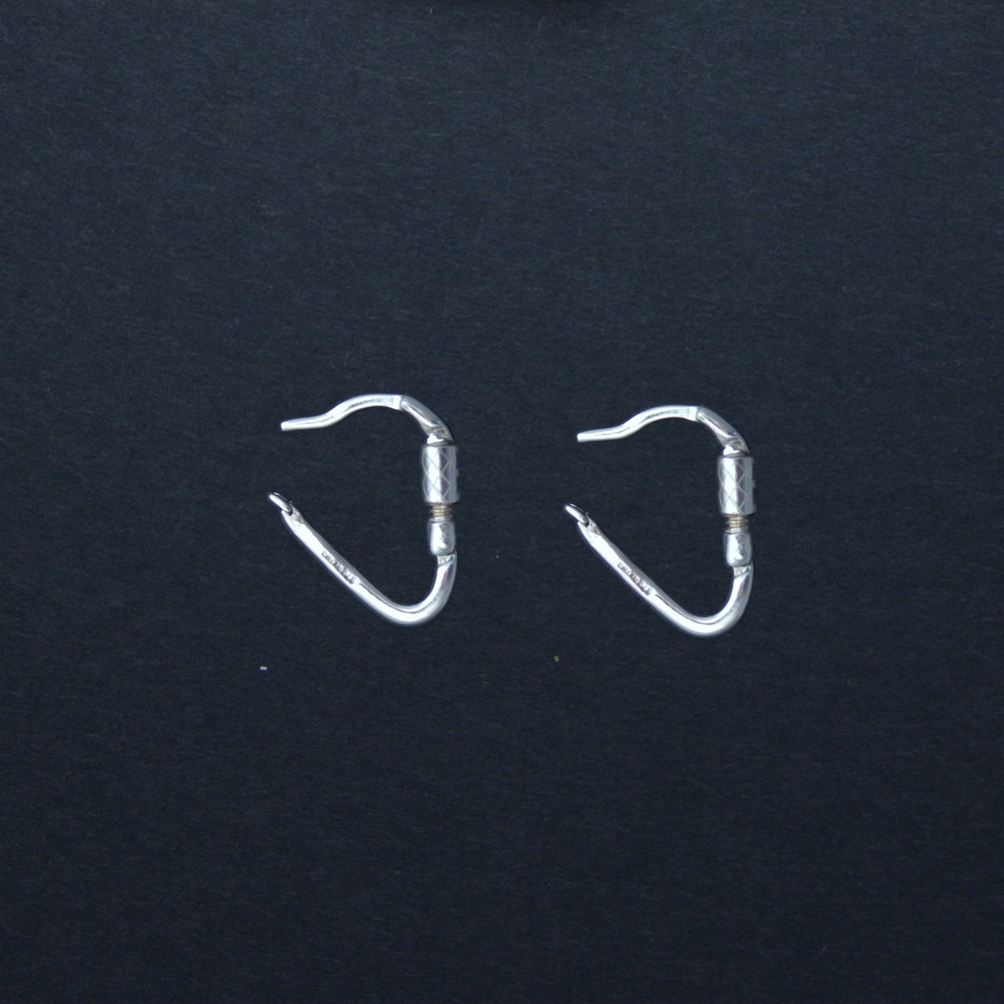 Carabiner Hoop Earrings - Handmade in sterling silver