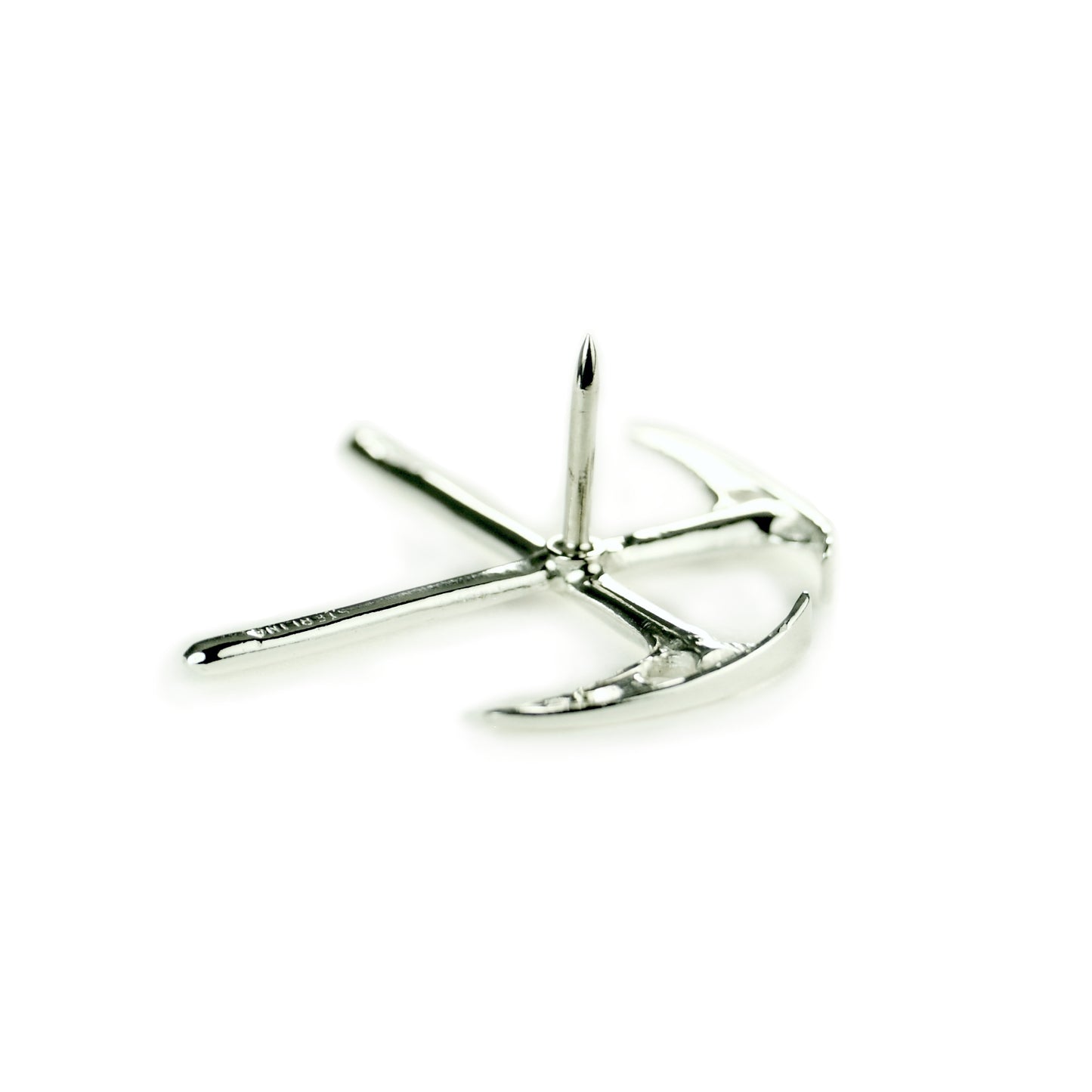 climbers crossed ice axe lapel pin sterling silver - showing pinback