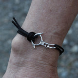 Rescue 8 Descender Nylon Cord Bracelet: - Handmade in sterling silver - Modeled on Wrist