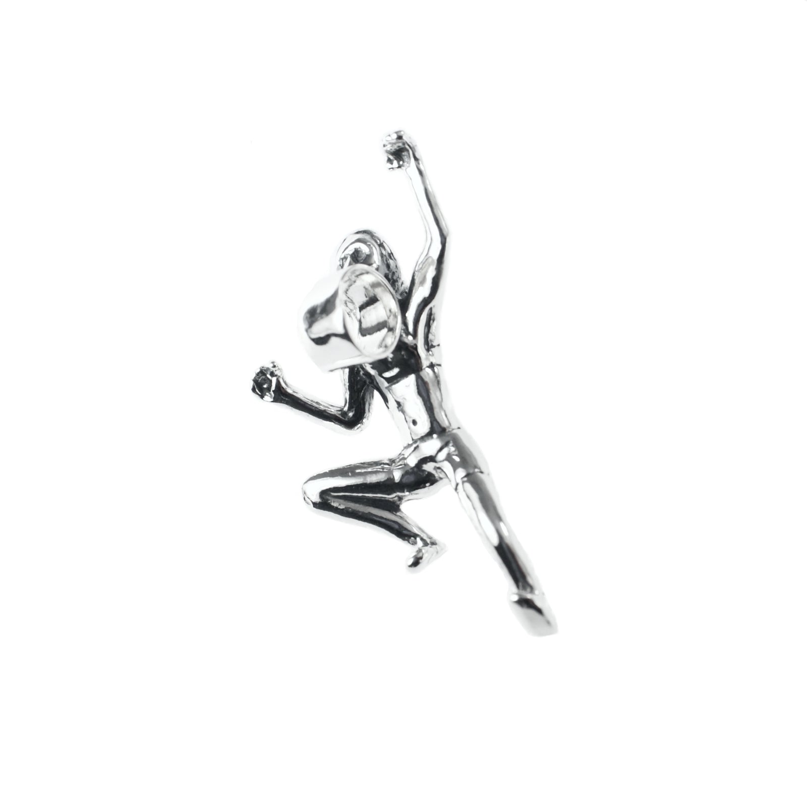 Climbing Girl Figurine Pendant - Handmade in sterling silver - Back view