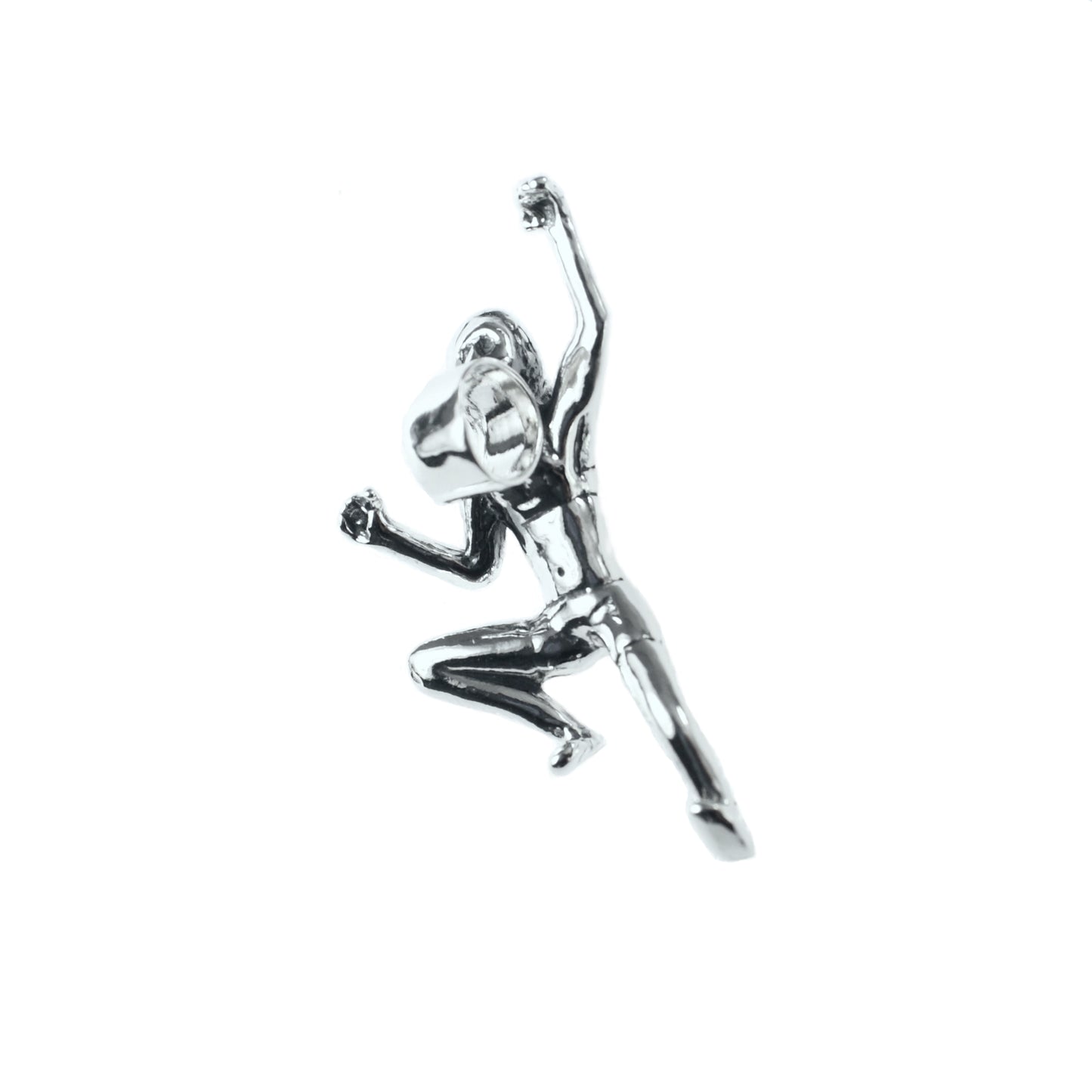 Pendant for Climbing Girl Figurine Necklace - Handmade in sterling silver - Bail  view