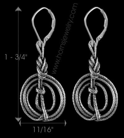 Climbing Rope Coiled Earrings - Sterling Silver -Rock Climbing Jewelry