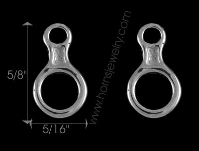 Figure 8 Descender Post Earrings 15 mm - Handmade in sterling silver - Dimensions