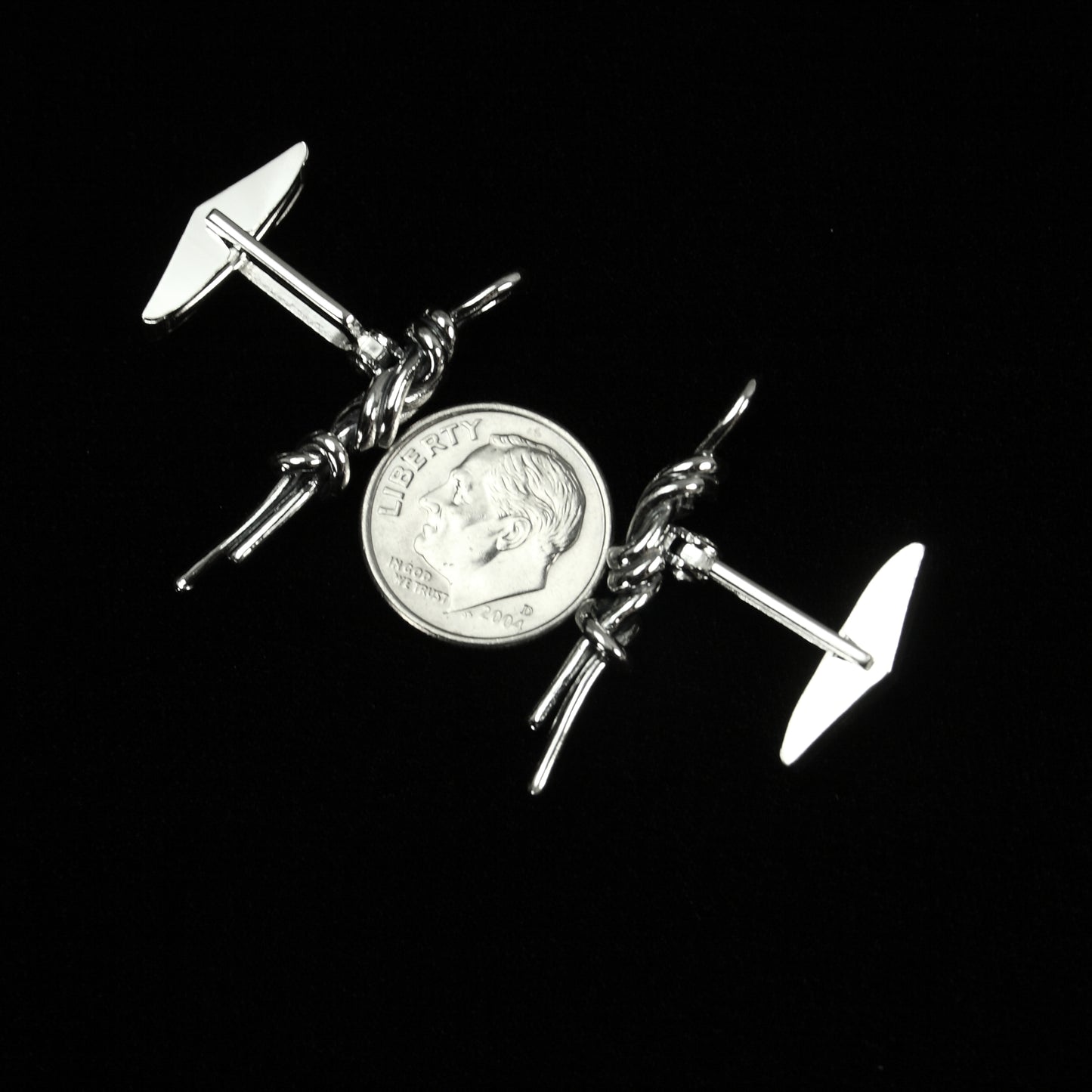 Single Figure 8 Knot cuff link Pair - Sterling Silver