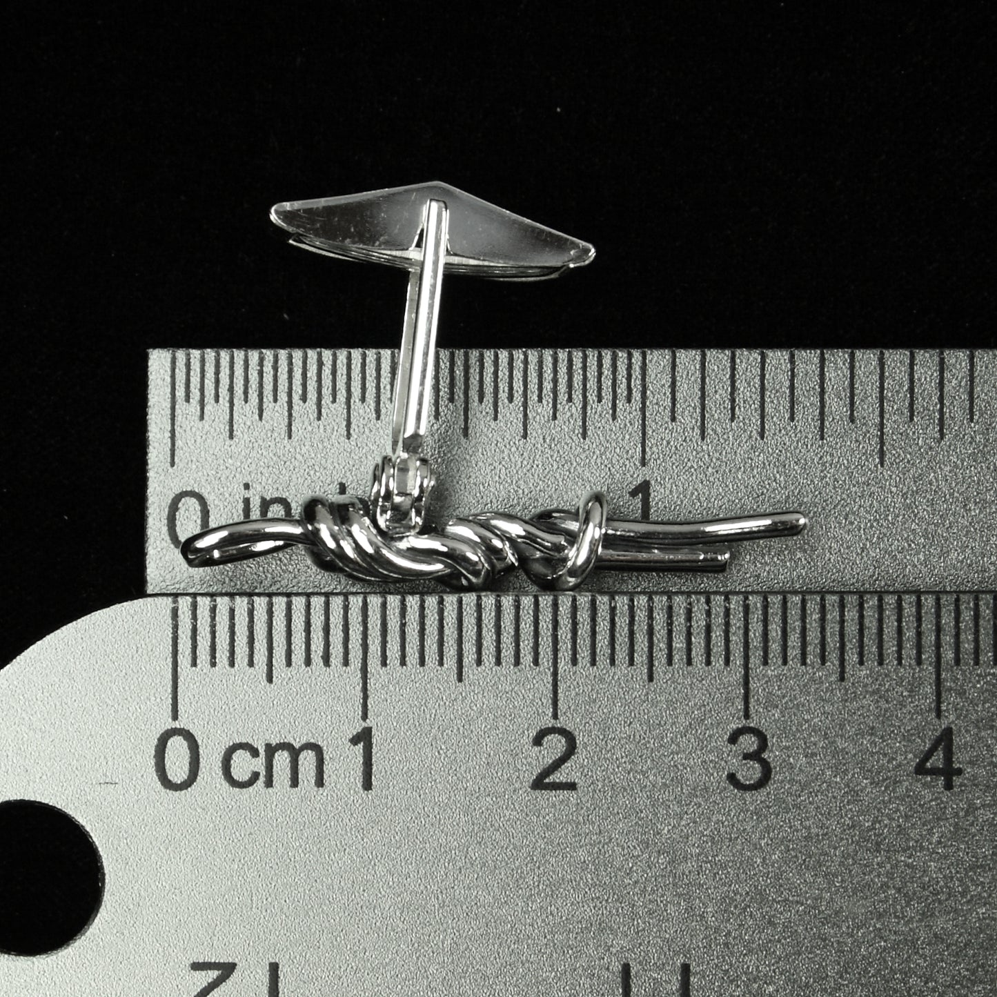 Single Figure 8 Knot cuff link Pair - Sterling Silver