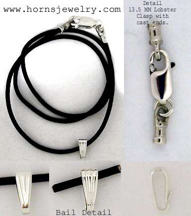 Leather Necklaces Sterling Silver Findings Rock Climbing Jewelry