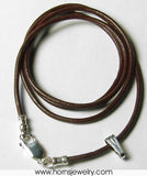 Leather Cord Necklace with Sterling Silver Findings: