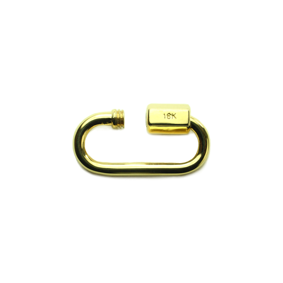 18k Soild Yellow Gold Carabiner Lock,18k Gold Carabiner Jewelry,plain Solid Gold  Carabiner Lock, Oval Gold Carabiner Lock,gift for Mother 