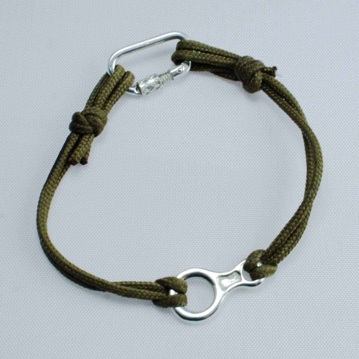 Figure 8 Descender and Functional Carabiner Bracelet - Handmade in sterling silver