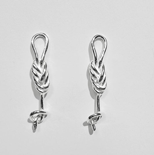 Handmade Sterling Silver Figure 8 Knot Earring Pair in Solid Sterling Silver