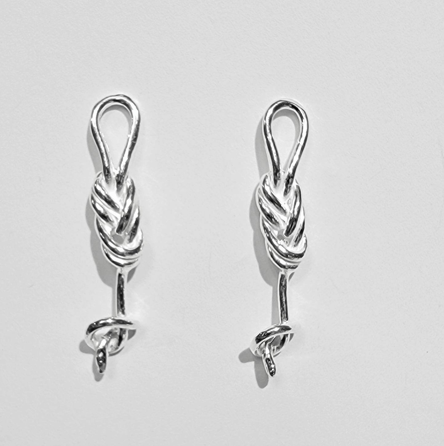 Handmade Sterling Silver Figure 8 Knot Earring Pair in Solid Sterling Silver