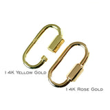 20 mm 14 karat yellow or rose gold quick link miniature lock carabiner-main