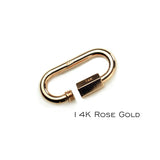 20 mm 14 Karat Gold Quick Link Miniature Lock - Carabiner