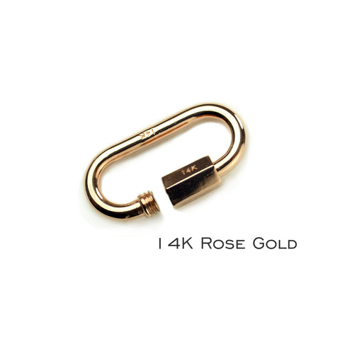 20 mm 14 Karat Gold Quick Link Miniature Lock - Carabiner