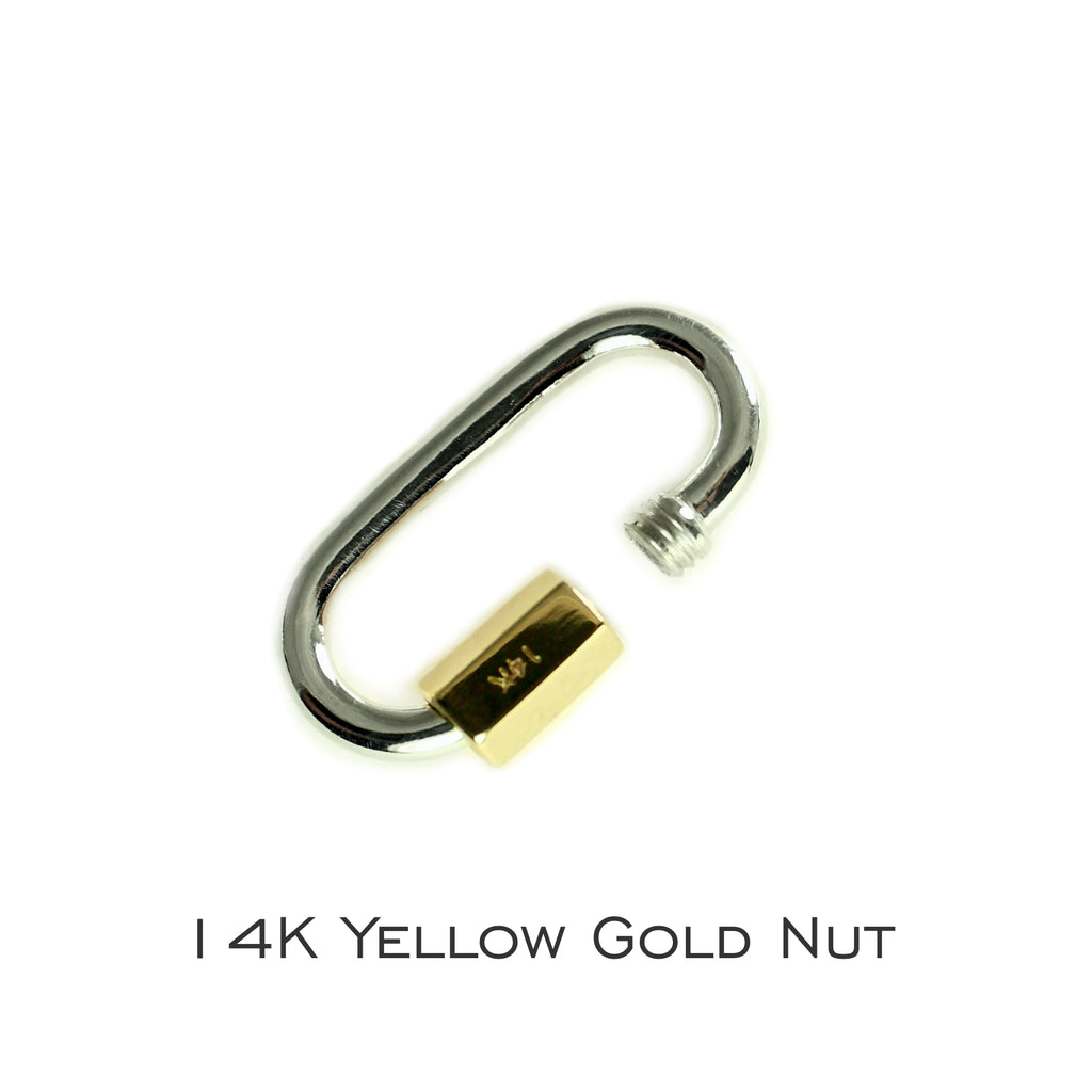 20 mm 18 Karat Gold Quick Link Miniature Lock - Carabiner - 18K Yellow Gold