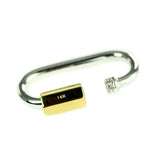 29-mm Sterling-Quick-Link-Carabiner-Lock- With-14k-Yellow-Gold-Nut-Open