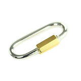 29-mm Sterling-Quick-Link-Carabiner-Lock- With-14k-Yellow-Gold-Nut-Closed