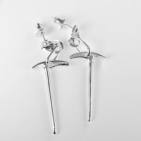 Ice axe dangle earrings - sterling silver