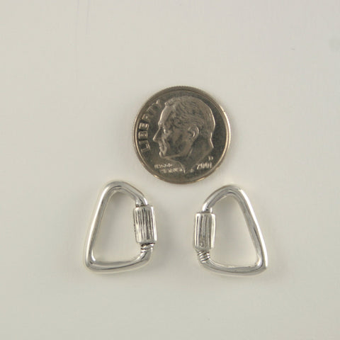 Artistic Carabiner Post Earrings in sterling silver