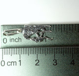 Ascending a rock face pendant handmade in sterling silver - Ruler view