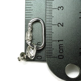 Bolt Hanger with Carabiner Miniature  Post Earring Pair - Ruler view