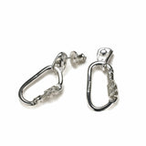 Bolt Hanger with Carabiner Miniature  Post Earring Pair