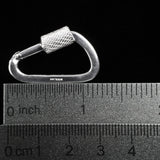 Functional 1.25 inch Carabiner Clasp - Handmade in sterling silver - Dimension view