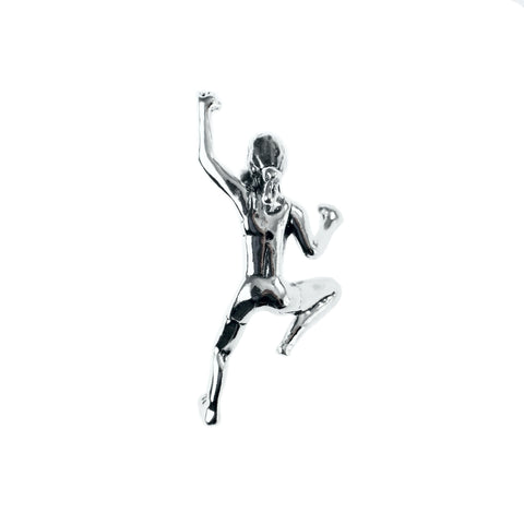 Climbing Girl Figurine Pendant - Handmade in sterling silver - Normal view