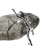 Pendant for Climbing Girl Figurine Necklace - Handmade in sterling silver - Left view