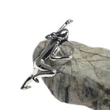 Pendant for Climbing Girl Figurine Necklace - Handmade in sterling silver - Right view