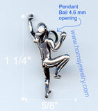 Pendant for Climbing Girl Figurine Necklace - Handmade in sterling silver - Dimensions
