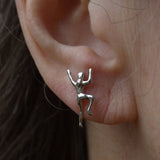 Climbing Girl Earrings Post earrings - Handmade in sterling silver