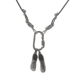 Climbing Rope Chain Necklace with Carabiner Clasp and Climbing Shoe Pendants - Handmade in sterling silver and Climbing Shoes