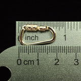 functional miniature carabiner lock solid 14k yellow gold measurements