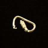 functional miniature carabiner lock solid 14k yellow gold open position