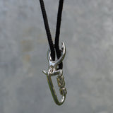 Pirana Descender Necklace - Handmade in sterling silver - Detail