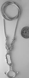 Climbing Rope Chain Necklace with Carabiner Clasp and Rescue Figure 8 Descender Pendant - Handmade in sterling silver