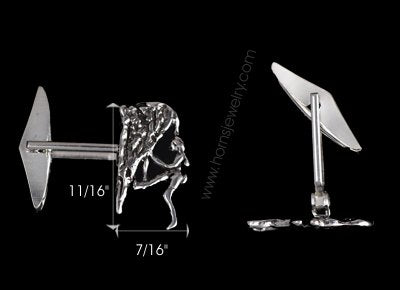 Rock Climber Cuff Link Pair - Handmade in sterling silver